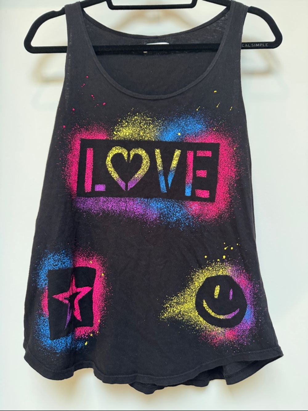 Lauren Moshi Parson X Graffiti Love Splatter Tank Top Small So Soft! Like New - Picture 4 of 9